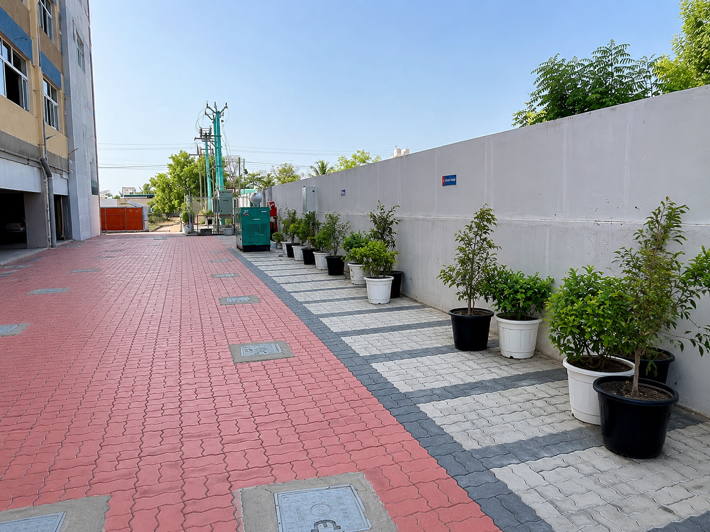 Pathway-side exterior view of ZenoVus Park